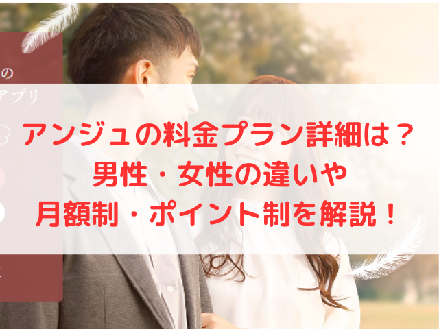 アンジュの料金プラン詳細は？男性・女性の違いや月額制・ポイント制を解説！